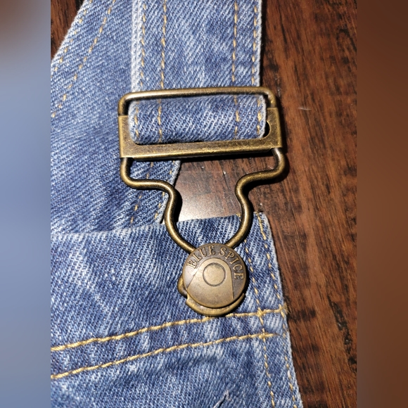 Blue Spice Distressed Overalls Jeans Dress sz 3 - Picture 4 of 7